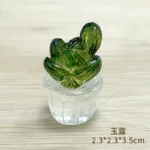 Creative Simulation Cactus Plant Decor Transparent Fleshy Car Computer Decoration Ornaments Decorative Crafts Home Accessories - Image 16