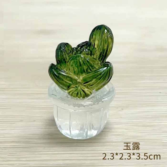 Creative Simulation Cactus Plant Decor Transparent Fleshy Car Computer Decoration Ornaments Decorative Crafts Home Accessories - Image 16