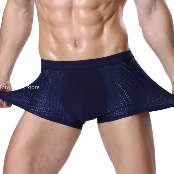 4XL Plus Banboo Fiber Men Underwear Male Boxer Solid Panties Shorts Men's  Underpants Breathable Intimate Man Boxers - Image 6