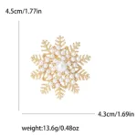 Dmari Women Brooch Delicate Lapel Pin 2-Color Pearled Snowflake Brooch Pin Luxury Jewelry Accessories For Clothing - Image 3