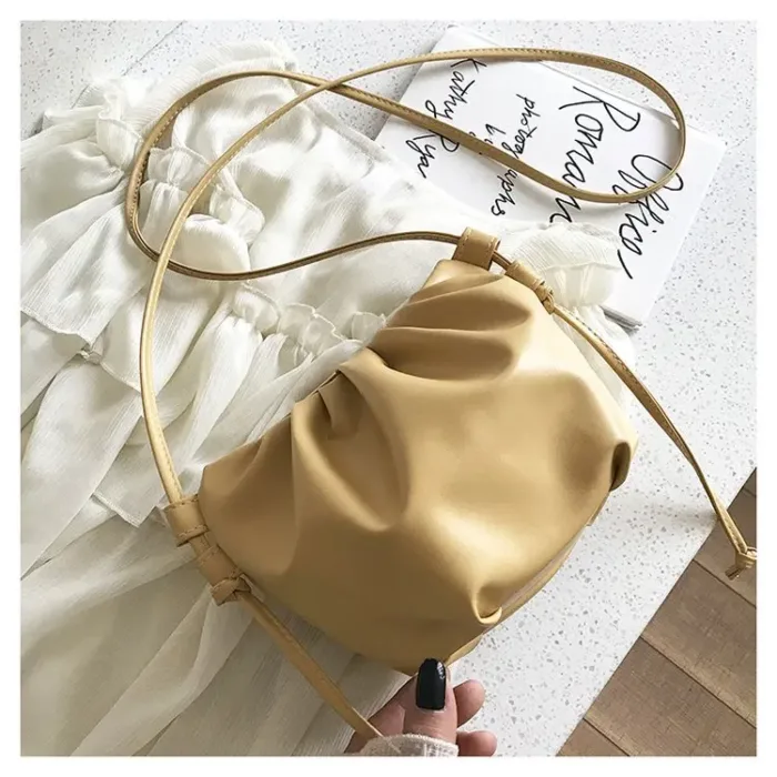 Fashion Women Shoulder Bag New Arrival Crossbody Bag Female Solid Color Pleated Design Ladies Bag Mini Zipper Cloud Bag For Girl - Image 12