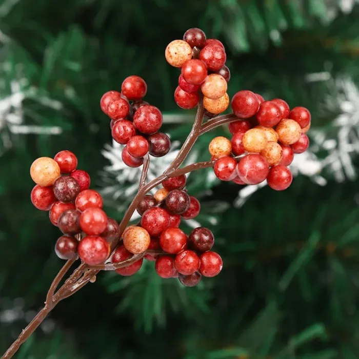 18cm Christmas Decorations Simulated Rich Fruit Festival Decoration New Year Noel Red Berry Branch Living Room Home Decoration - Image 6