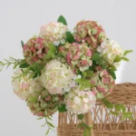 Silk watercolor Hydrangea Simulation flower Home vase Christmas Outdoor Garden Decor Festival Wedding BridalBouquet Diy Gift box - Image 9