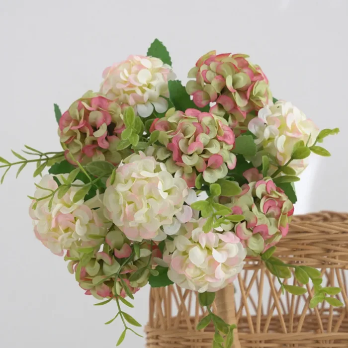Silk watercolor Hydrangea Simulation flower Home vase Christmas Outdoor Garden Decor Festival Wedding BridalBouquet Diy Gift box - Image 9