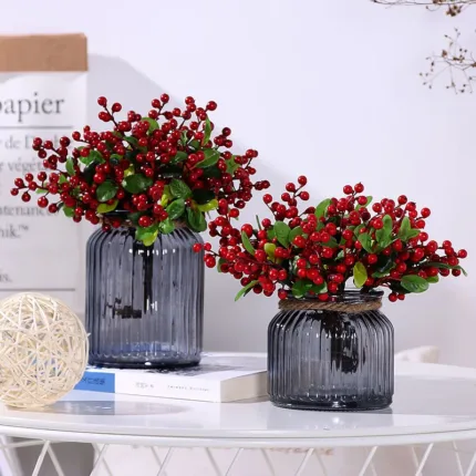 Christmas Berry Artificial Flower Fake Red Berries Blueberries Simulation Artificial Berry Plant For Xmas Part Christmas Decor