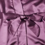 Women's Satin Pajama Set 4pcs Floral Lace Trim Cami Lingerie Sleepwear with Robe Sleepwear Lace Cami Shorts Loungewear Pink - Image 5