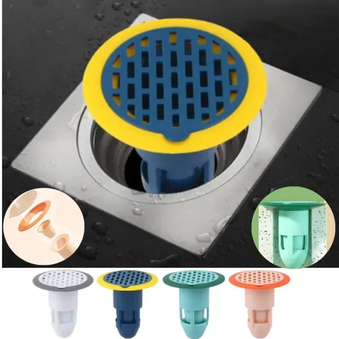 Bath Shower Floor Strainer Cover Plug Trap Silicone Anti-odor Sink Bathroom Water Drain Filter Insect Prevention Deodorant New - Image 1