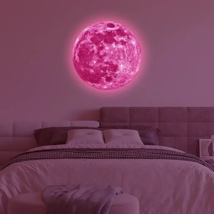 Aesthetic 3D Luminous Moon Wall Sticker Glow In The Dark Fluorescent Sticker PVC Home Kids Room Decals Wall Decor Wallpaper - Image 3