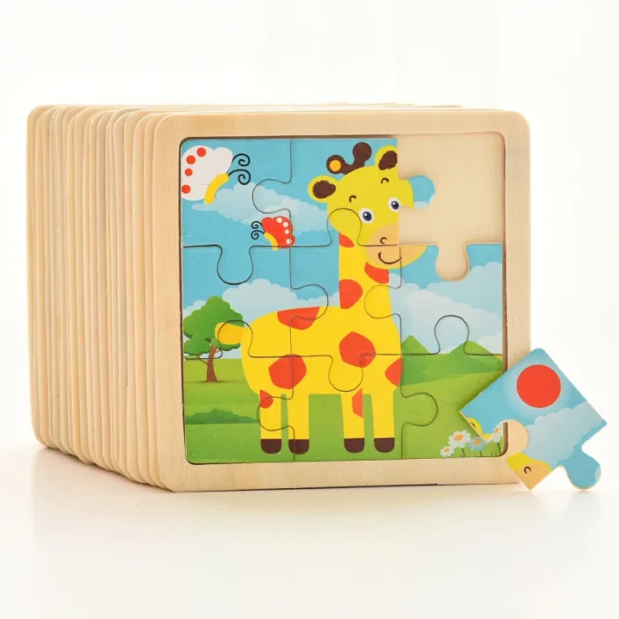 Baby Wooden Montessori Puzzle Child Game Wooden Puzzle 3D Cartoon Animal Puzzle Babies Toys Puzzles For Kids 1 2 3 Year Old - Image 1