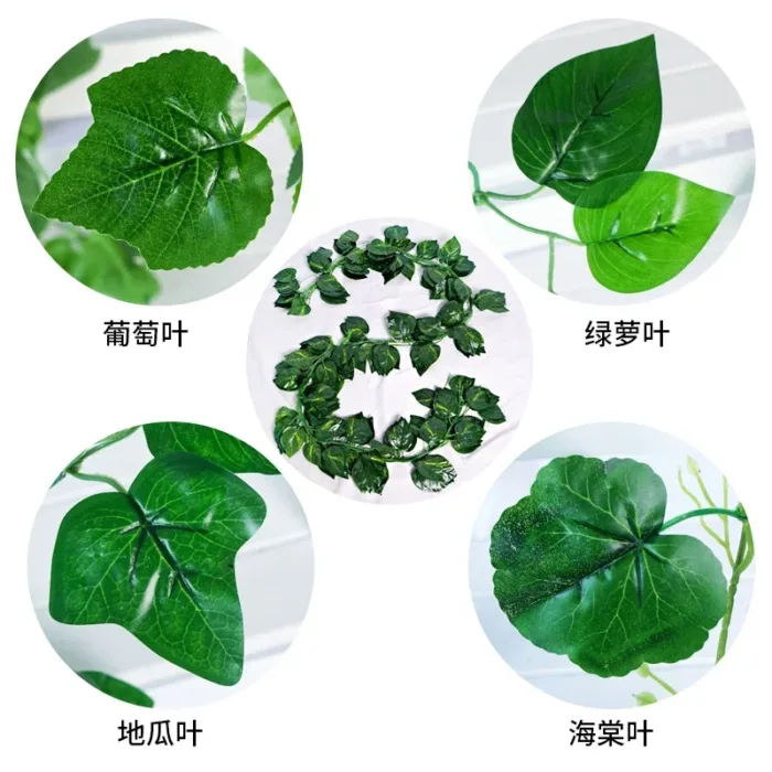 Artificial Grape Leaf Green Vine Sweet Potato Leaf Rattan Plastic Decor Ceiling Vegetable Fruit Orchard Outdoor Wedding Pendant - Image 3
