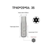 1 Inch TP10 15 20 25 30 35 Security Torx Screwdriver Bit Set 1/4 Inch 6.35mm Hex Shank Electric Screwdriver Bits For Power Tools - Image 6