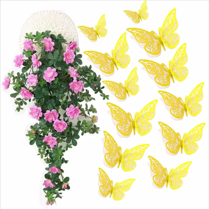 12pcs Suncatcher Sticker 3D Effect Crystal Butterflies Wall Sticker Beautiful Butterfly for Kids Room Wall Decal Home Decoration - Image 3