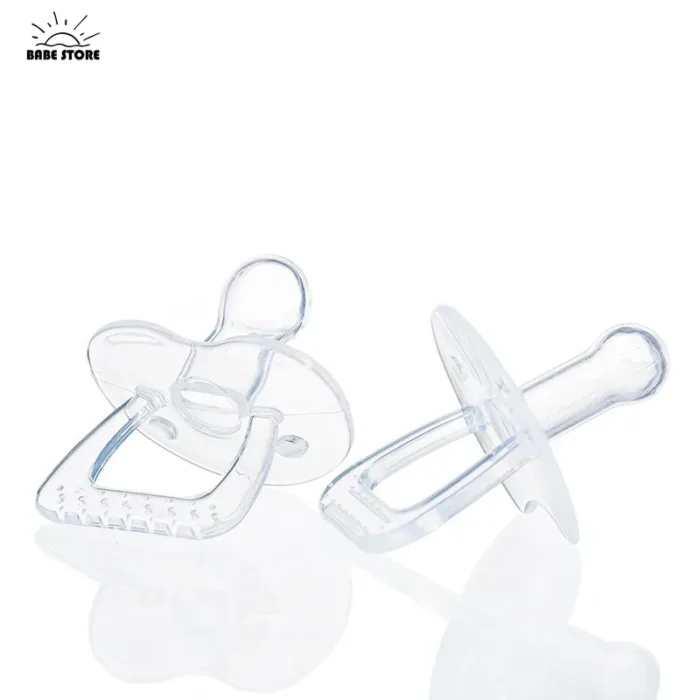 Pacifier Newborn Food Grade Kids Boy Girl Pacifier All Silicone Flat Head Round Head Baby Comfort Toy Baby Anti-cry Fake Nipple - Image 4