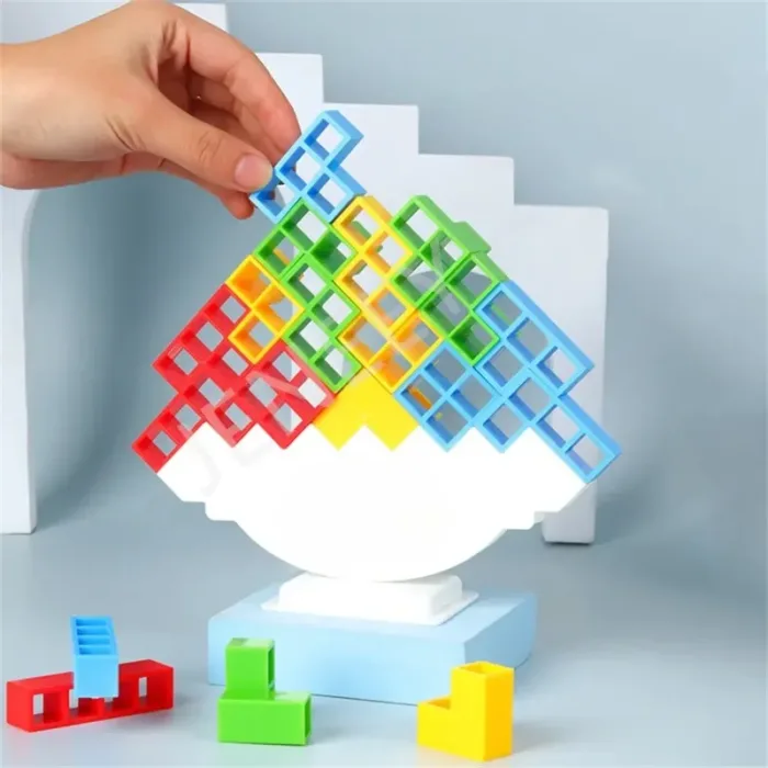 Tetra Tower Game Stacking Blocks Stack Building Blocks Balance Puzzle Board Assembly Bricks Educational Toys for Children Adults - Image 1