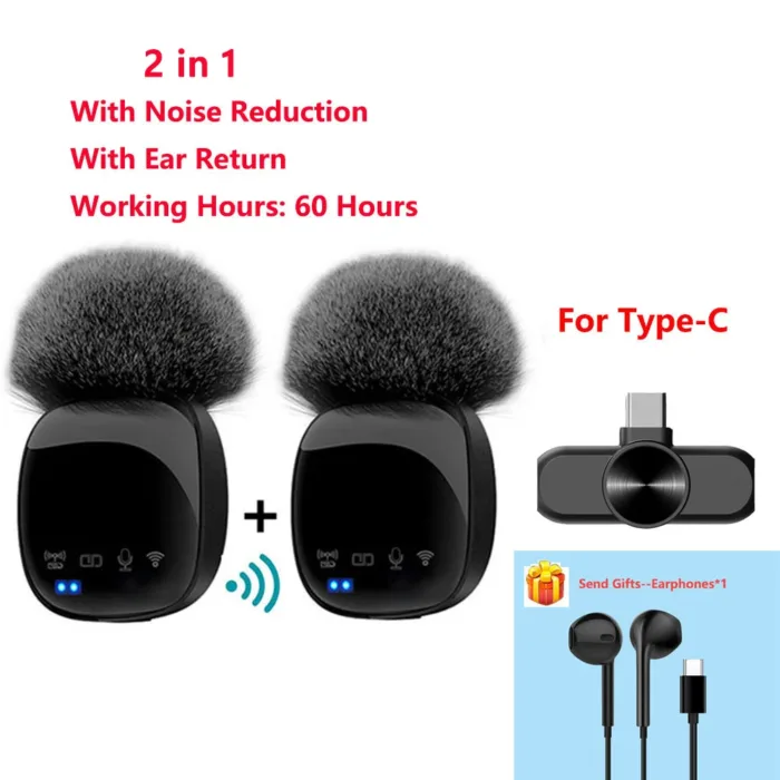 New R8 Wireless Lavalier Microphone Portable Audio Video Recording Mini Mic for iPhone Android Live Broadcast Gaming Phone Mic - Image 9