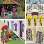 1PC Artificial Flowers Long Vine Rose Home Wedding Outdoor garden Arch Decorations Christmas Celebration photography party - Image 5