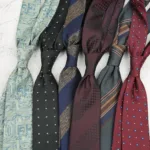 2024 New Korean 7cm Luxury Casual Neckties For Men Navy Brown Green Striped Neck Ties Formal Dress Suit Cravat Flower Red Tie - Image 3