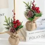 1pc Artificial Plant flower Hotsale Home living room festival party Outdoor Garden wedding decor Christmas tree potting DIY gift - Image 6
