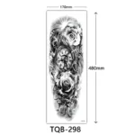 Body Art Full Fake Tatoo Tiger Wolf Flowers Rose Large Arm Tattoo Sticker Full Sleeve Waterproof Semi Permanent Tattoo Women Man - Image 14