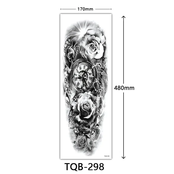 Body Art Full Fake Tatoo Tiger Wolf Flowers Rose Large Arm Tattoo Sticker Full Sleeve Waterproof Semi Permanent Tattoo Women Man - Image 14
