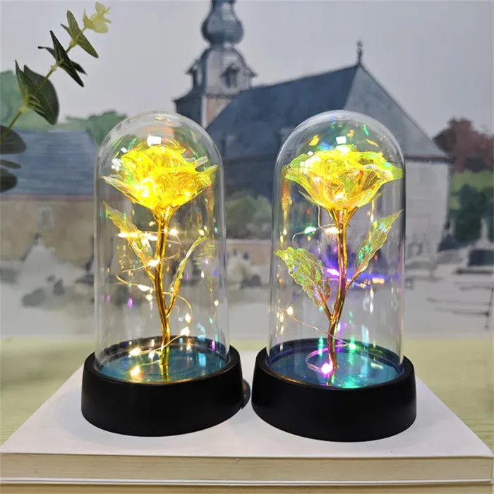Red Colorful Rose Artificial Flowers Wedding Decoration Creative Valentine's Day Mother's Day Gift Light Up Rose in A plastic - Image 4