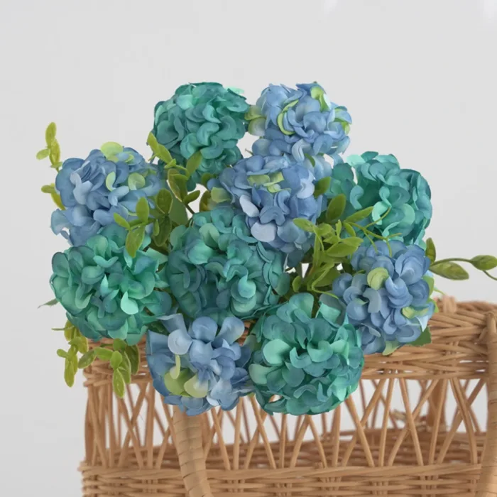 Silk watercolor Hydrangea Simulation flower Home vase Christmas Outdoor Garden Decor Festival Wedding BridalBouquet Diy Gift box - Image 11