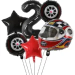 6PCS Motor Helmet Balloon Wheel Tire Racing Balloons Birthday Decor Boys Race car Dirt Bike Motorcross Hot Wheel Party Supplies - Image 5