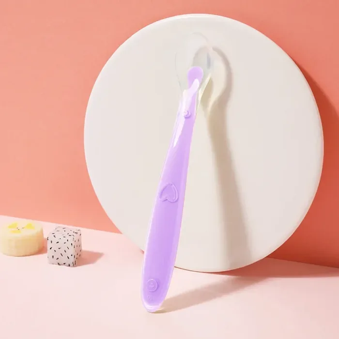 Baby Silicone Soft Spoon Training Feeding Spoons for Children kids Infants Food supplement spoon food grade Temperature Sensing - Image 9