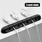 Data Cable Storage Desktop Cable Organizer Charging Cable Fixed Artifact Mobile Phone Bedside Silicone Line Card Headset Hub - Image 7