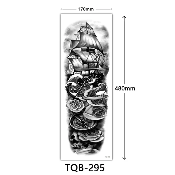 Body Art Full Fake Tatoo Tiger Wolf Flowers Rose Large Arm Tattoo Sticker Full Sleeve Waterproof Semi Permanent Tattoo Women Man - Image 31