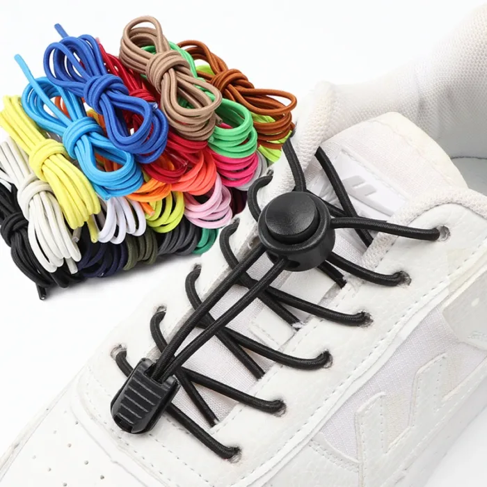 No Tie Shoe Laces Suitable for All Shoes Round Spring Lock Elastic Shoelaces Quick Wear in 1 Second Hiking Sports Lazy Shoelace - Image 2