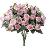 10 Heads Artificial Flower Silk Rose white Eucalyptus leaves Peony Bouquet Fake Flower for Wedding Table Party Vase Home Decor - Image 8