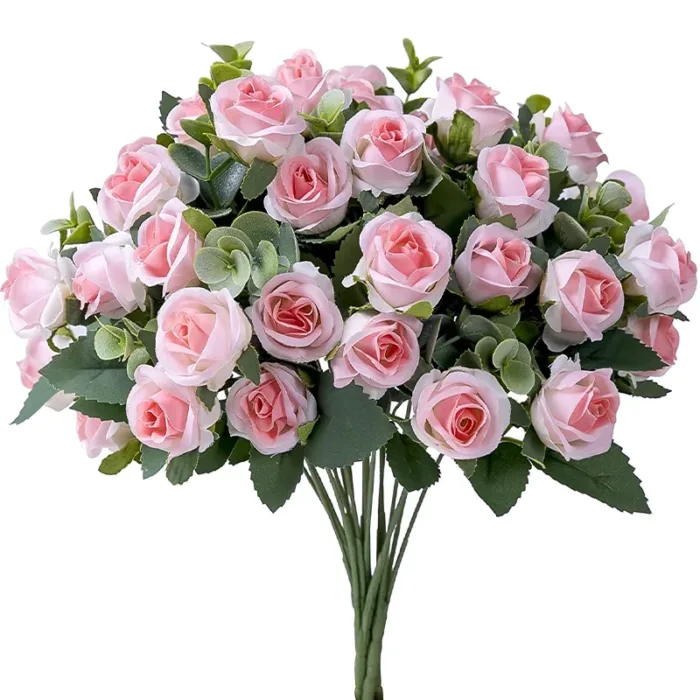 10 Heads Artificial Flower Silk Rose white Eucalyptus leaves Peony Bouquet Fake Flower for Wedding Table Party Vase Home Decor - Image 8