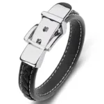 European and American Style Belt Buckle Stainless Steel Trendy Punk Style Men's Bracelet Multicolor Wide Leather Rope Bracelet - Image 20