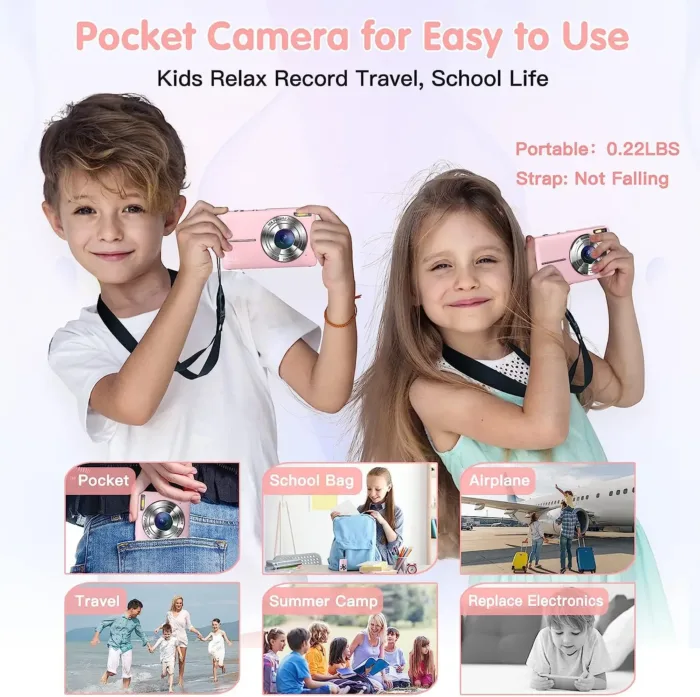 Digital Camera Children Camera for Children Camcorder with 16x Zoom Compact Cameras 1080P 44MP Cameras for Beginner Photography - Image 3