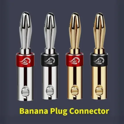 Banana Plug Connectors 4mm Audio Terminal Male Gold Rhodium Plated Connector For Hifi Speaker Cable Amplifiers Screw Locking