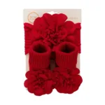 3Pcs/Set Lace Flower Baby Headbands Socks Wing Bow Cotton Non-slip Anklet 0-12M Stockings Wide Elastic Hairbands Infant Socks - Image 7