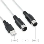Audio cable Keyboard to PC USB MIDI Cable Converter PC to Music Keyboard Cord USB IN-OUT MIDI Interface Cable - Image 5