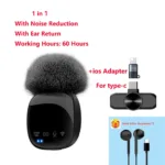 New R8 Wireless Lavalier Microphone Portable Audio Video Recording Mini Mic for iPhone Android Live Broadcast Gaming Phone Mic - Image 7