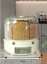 Large Food Storage Container 360° Rotating Rice Grain Dispenser Sealed Dampproof Cereal Storage Box with Lid Kitchen Rice Barrel - Image 8