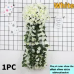 10-1Pack Artificial Violet Flower Vines Plastic Fake Flowers Wall Hanging Plants Wisteria Garland Wedding Home Garden Decoration - Image 13