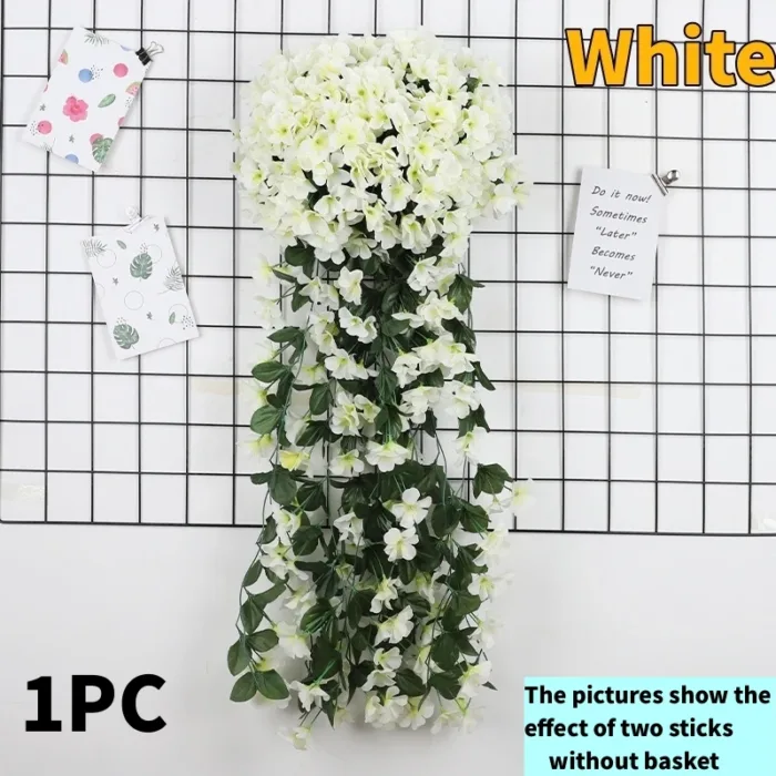 10-1Pack Artificial Violet Flower Vines Plastic Fake Flowers Wall Hanging Plants Wisteria Garland Wedding Home Garden Decoration - Image 13