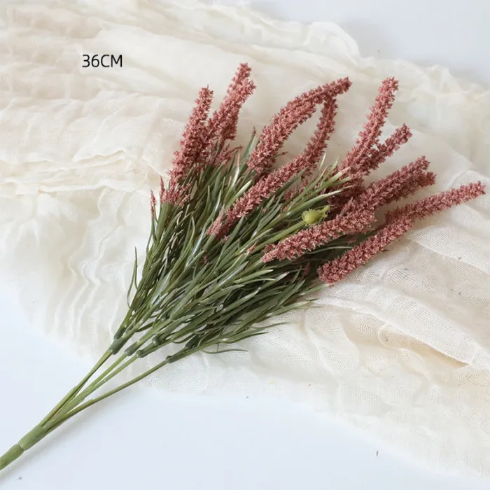 Artificial Lavender Autumn Flower White Foam Bridal Bouquet Plastic Fake Plant Grass For Christmas Home Wedding Table Decor - Image 12