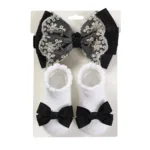 3Pcs/Set Leg Ruffled Cotton Socks Baby Girls  Kids Clothing with Lacework Toddlers Cotton Hair Ribbon Bows Sock Elastic Hairband - Image 11