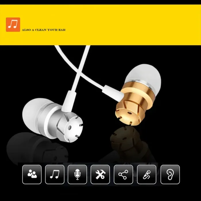 Metal 3.5mm wired earphone with mic In-Ear Headset For Mobile Phone PC Gaming Ultra Bass Super Sound Earbud Music Earphones - Image 3