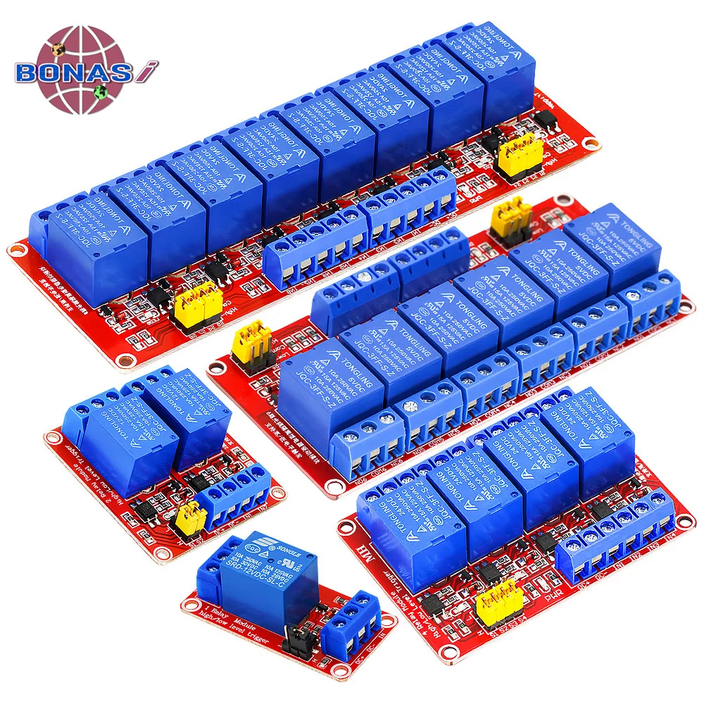 S6b3ff6177c5e466a8e02c6bdaa365075a.webp Relay Module 1 2 4 6 8 Channel 5V 12V 24V Relay Module Board with Optocoupler Support High and Low Level Trigger for Arduino - Image 1