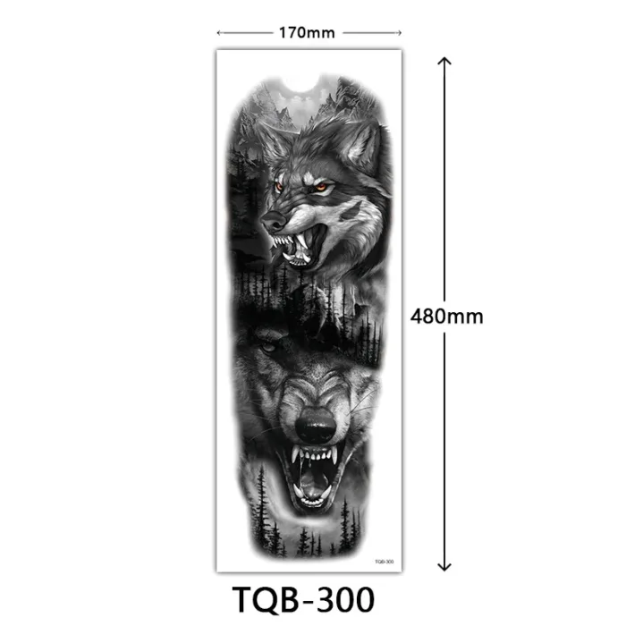 Body Art Full Fake Tatoo Tiger Wolf Flowers Rose Large Arm Tattoo Sticker Full Sleeve Waterproof Semi Permanent Tattoo Women Man - Image 12