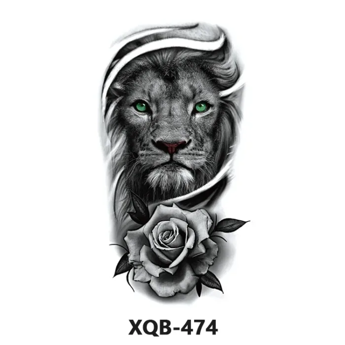 210 * 114mm Dragon, Snake, Lion Tattoo Sticker For Men And Women Black And White Color Transfer Printing Temporary Tattoos Art - Image 39