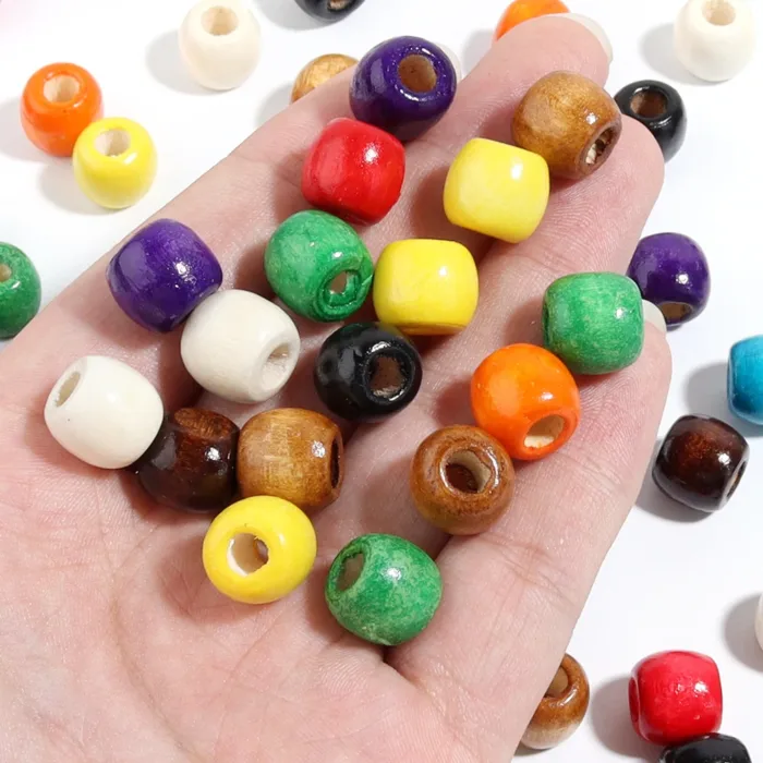 Natural Wooden Beads For Jewelry Making Big Hole Wood Beads Loose Spacer Beads DIY Hair Accessories Bracelet Necklace Wholesale - Image 5