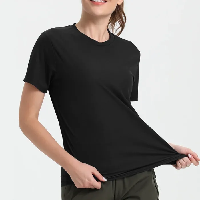 Women's Solid Color Ultralight Quick Dry Sport T-Shirt,Breathable Lightweight  ,Running Gym Compression Shirt - Image 9